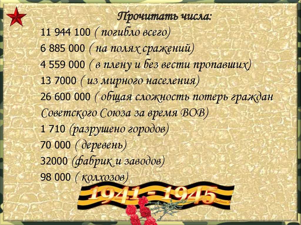 Интересные факты о великой отечественной войне