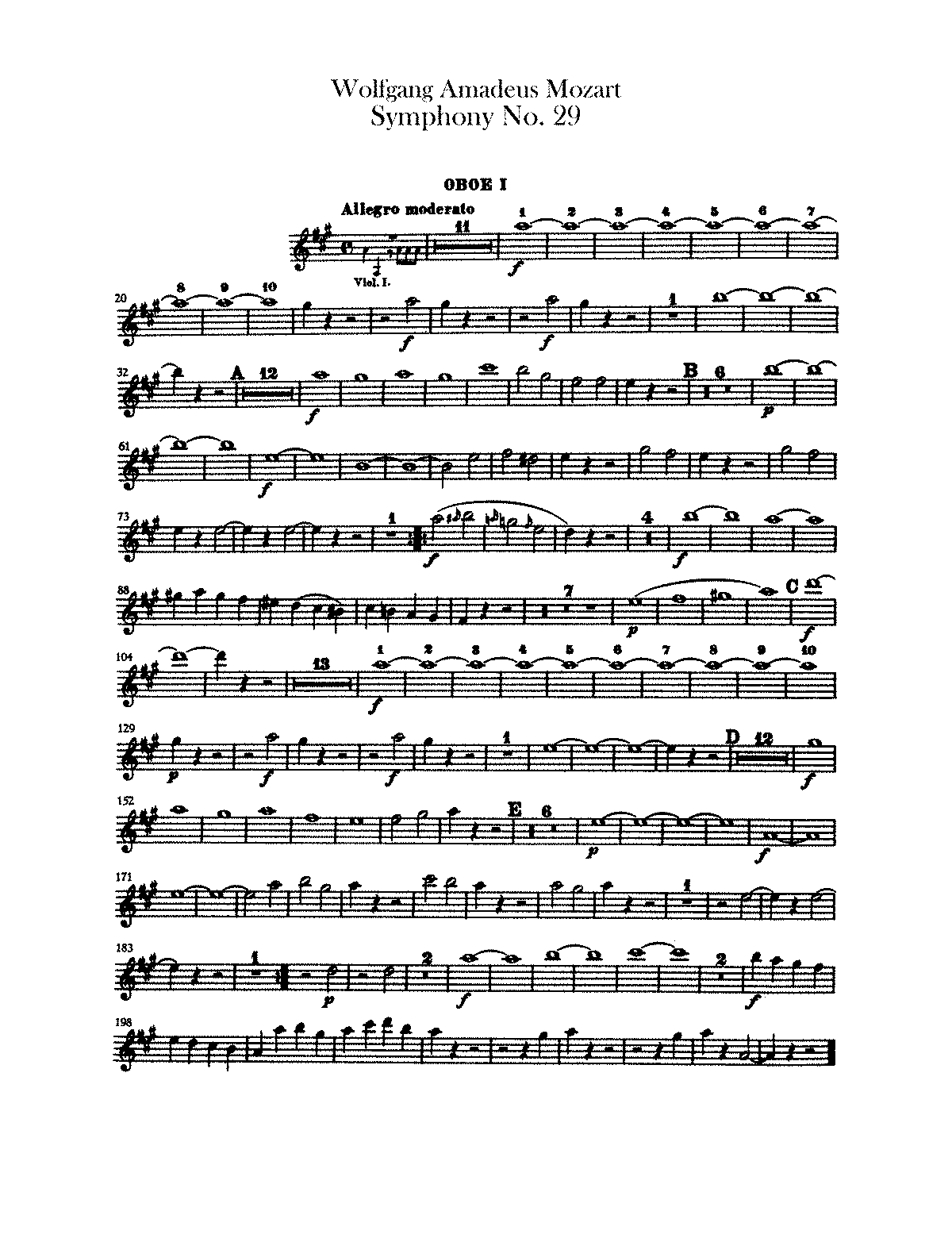 Symphony no.29 in a major, k.201/186a (mozart, wolfgang amadeus) - imslp: free sheet music pdf download