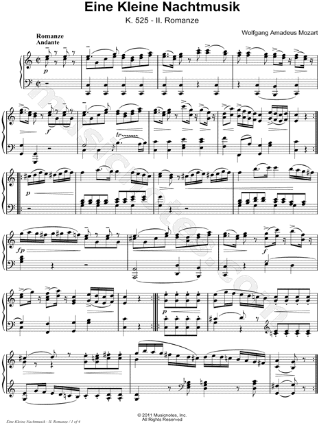 Eine kleine nachtmusik, k.525 (mozart, wolfgang amadeus)