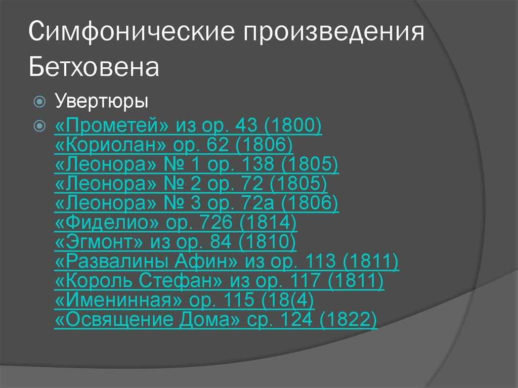 Список произведений