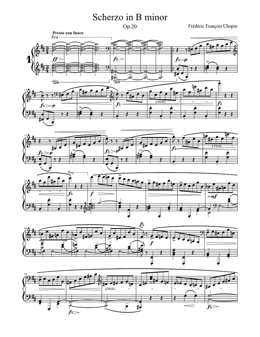 Scherzo no.1, op.20 (chopin, frédéric) - imslp: free sheet music pdf download