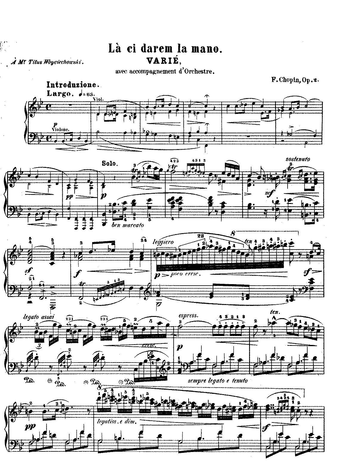 Шопен. вариации на тему из оперы моцарта «дон жуан» (variations on «là ci darem la mano», op. 2) | belcanto.ru