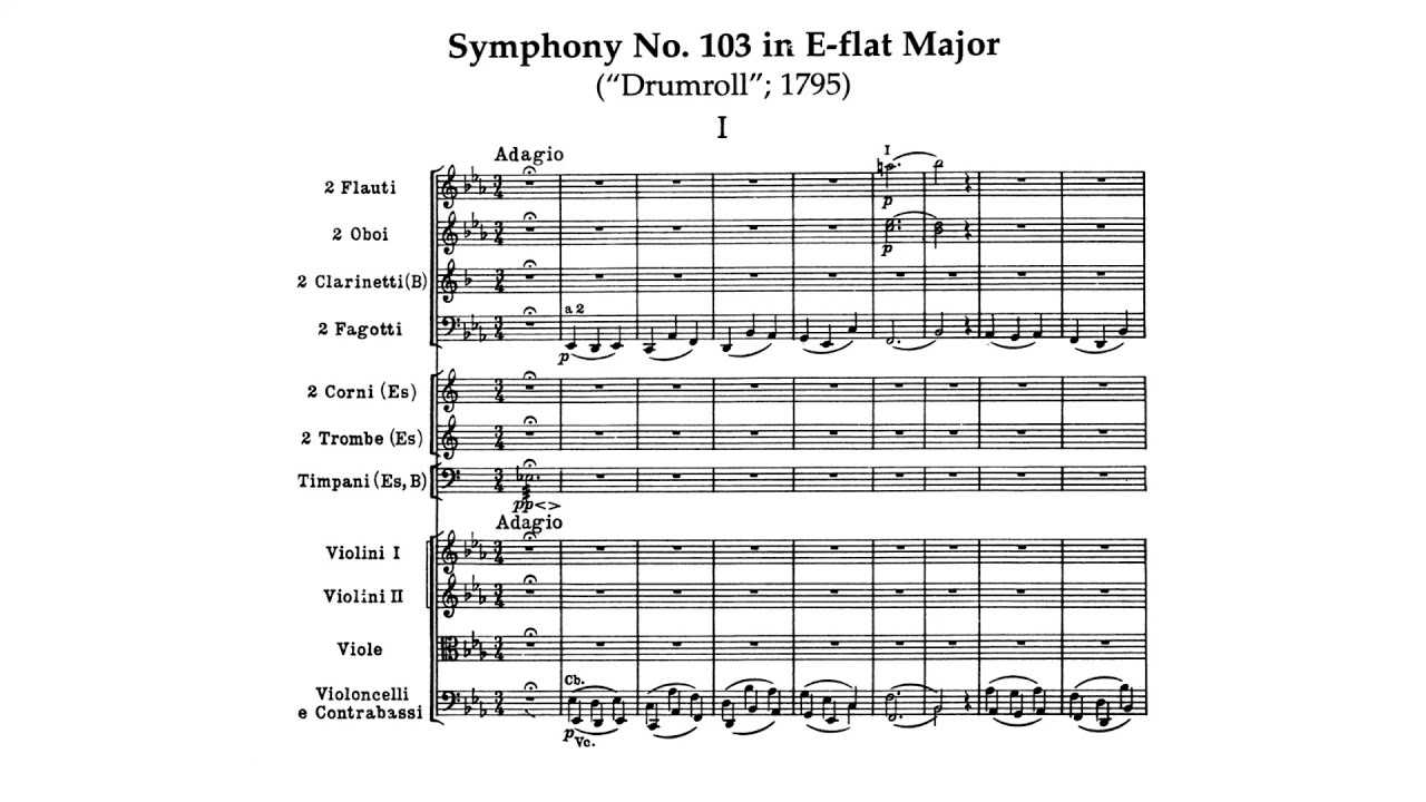 Симфония 103 йозеф гайдн. Гайдн симфония 103 часть 1 партитура. Симфония № 103 («с тремоло литавр»). Симфония номер 103 с тремоло литавр. Темы из симфонии 103 Гайдна.