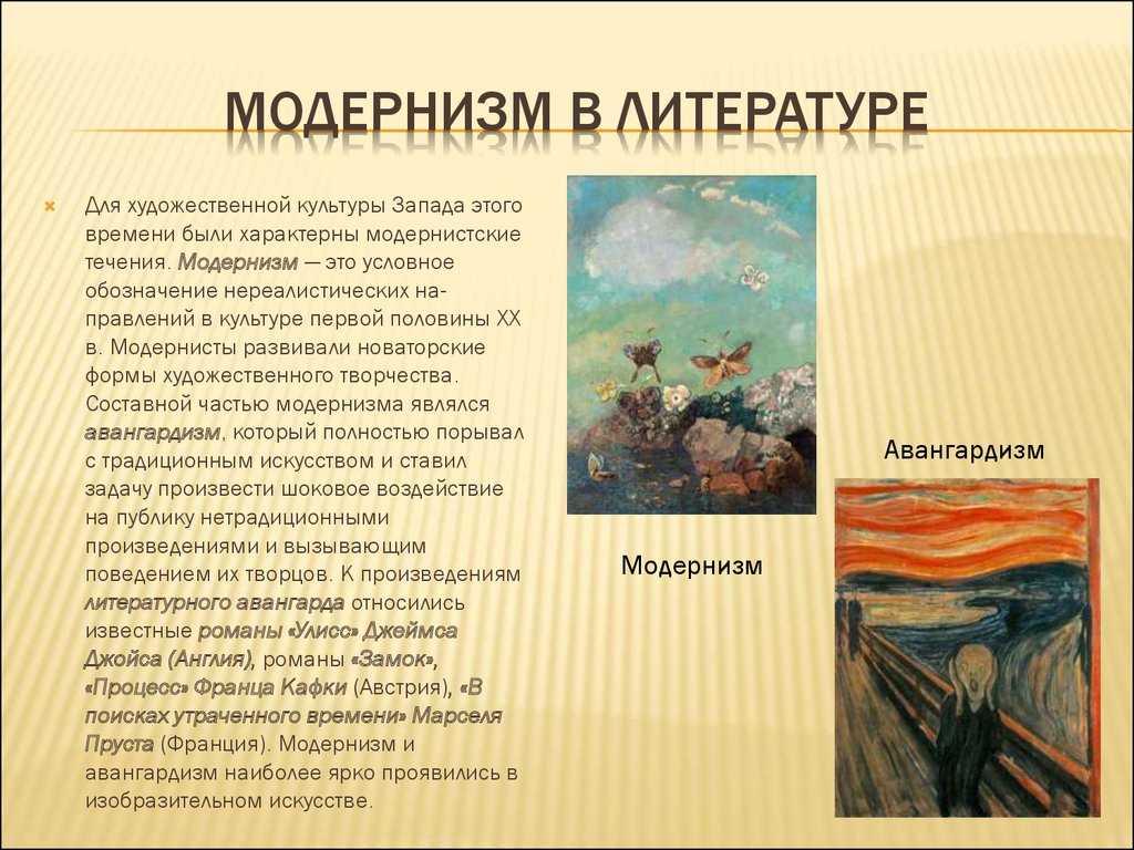 Урок 6. модернизм в искусстве