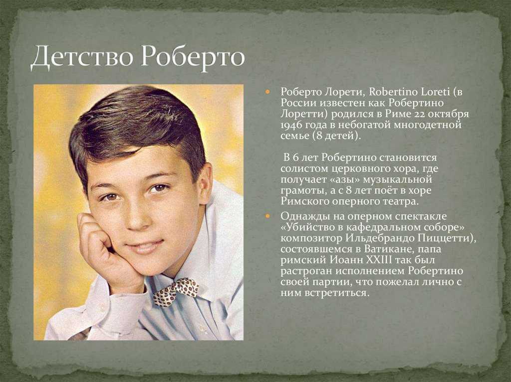 Робертино лоретти - биография, личная жизнь, фото, песни певца » биография, личная жизнь знаменитостей