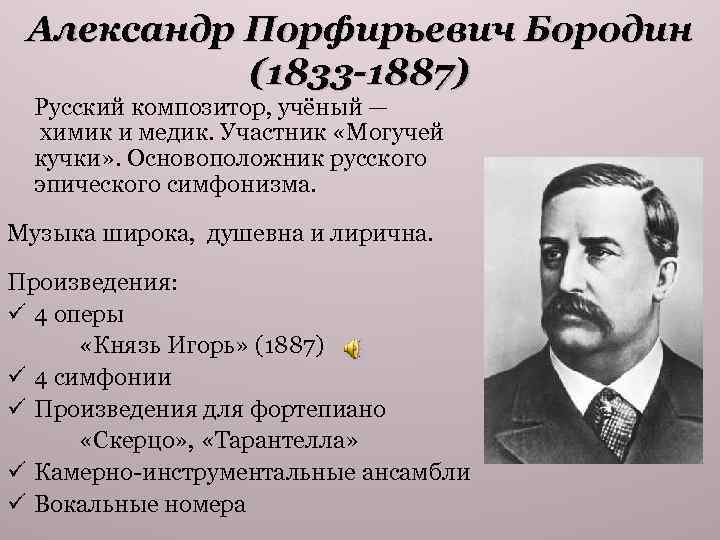 Александр бородин биография кратко, творчество, фото