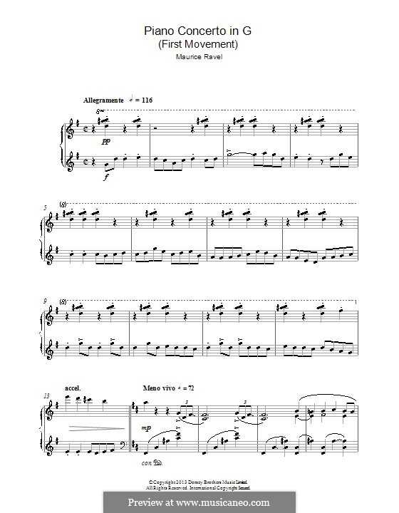 Равель. фортепианный концерт no. 1, соль мажор (piano concerto (g-dur)) | belcanto.ru