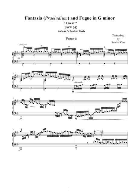 Fantasia and fugue in g minor, bwv 542 (bach, johann sebastian) - imslp: free sheet music pdf download
