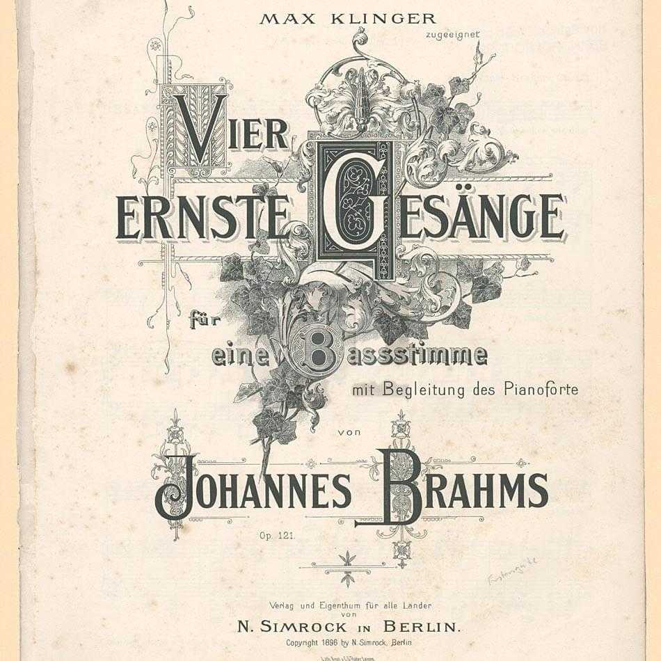 Брамс. четыре строгих напева (vier ernste gesänge, op. 121) | belcanto.ru
