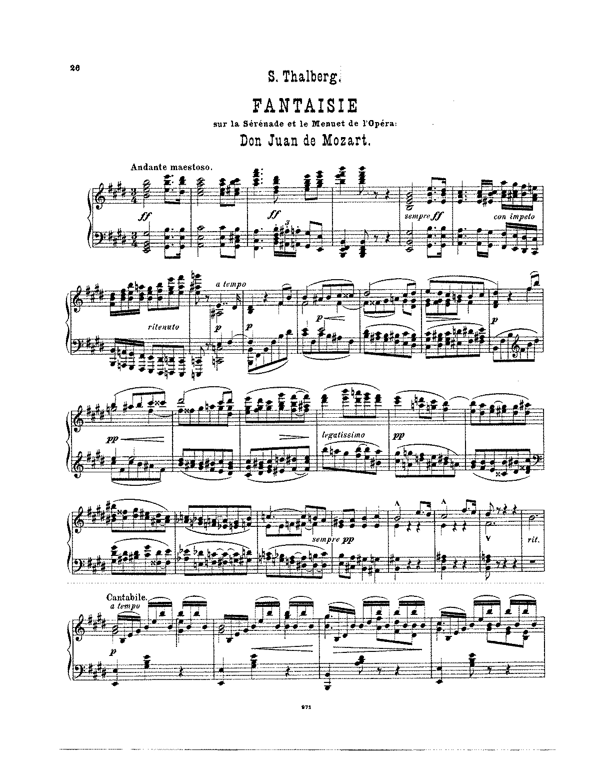 Ноты арии моцарт