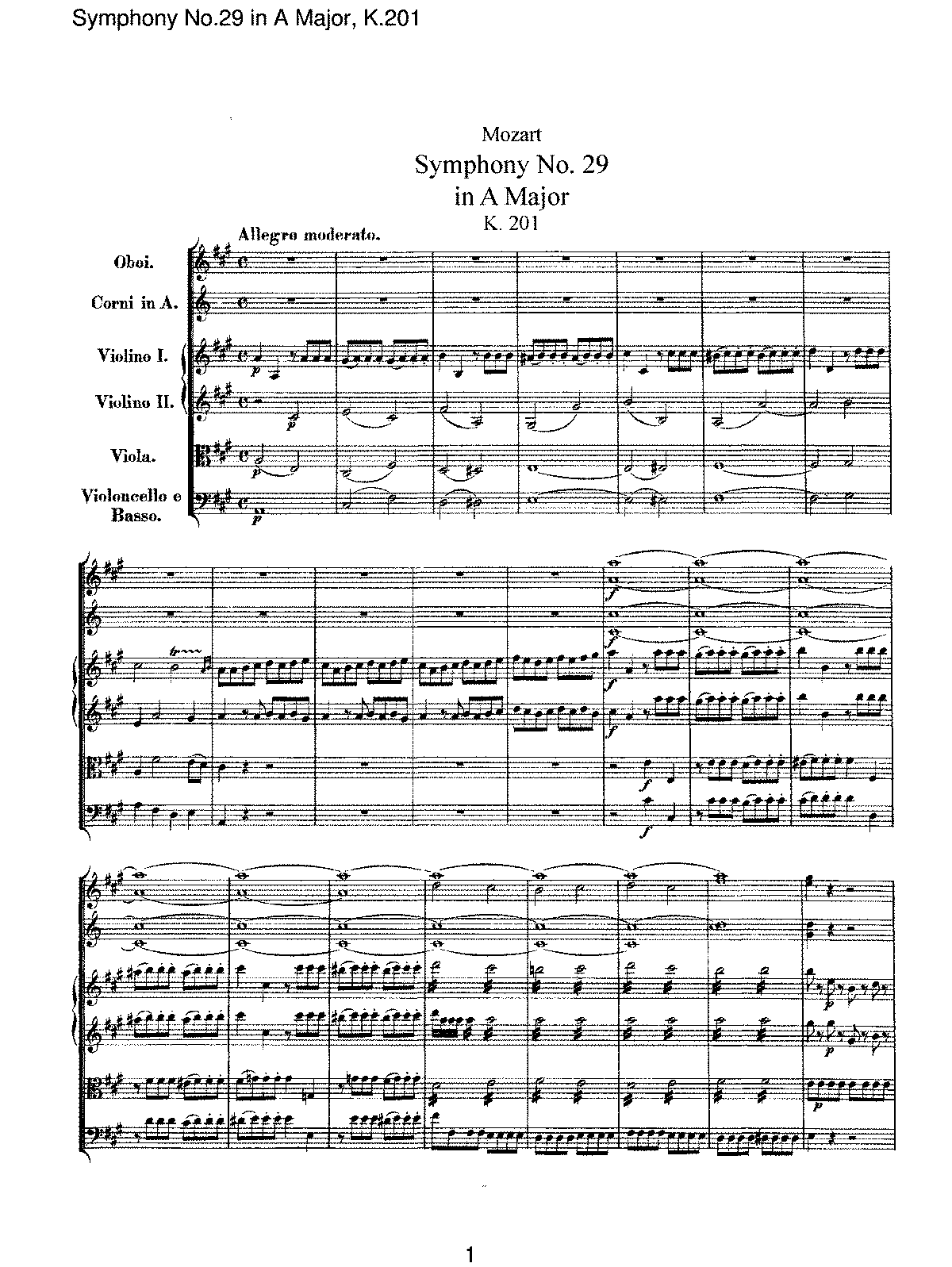 Symphony no.29 in a major, k.201/186a (mozart, wolfgang amadeus) - imslp: free sheet music pdf download