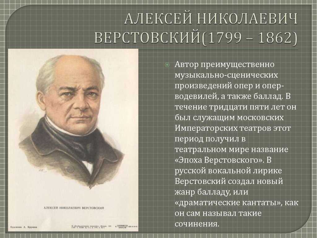 Алексей николаевич верстовский